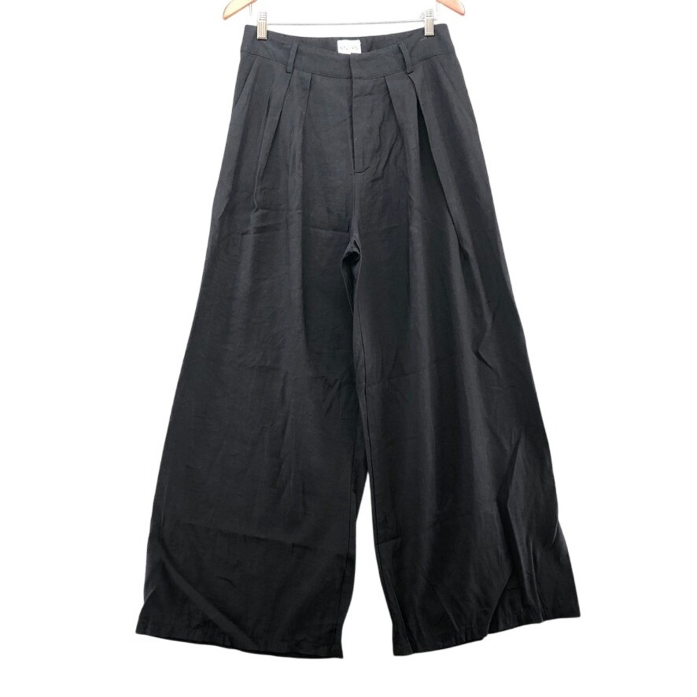 SNDYS Wide Leg Pants Womens XL Black Pleated High Rise Trousers Flowy Chic